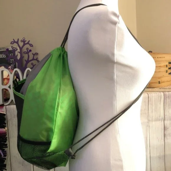 Nylon Drawstring Bag BSA Lime Green Black NEW - Picture 3 of 14